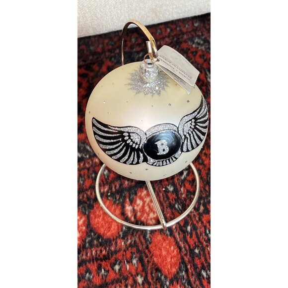 Handmade Christmas Ornament "Bentley" Winged Logo Automobile Made In Poland Klas
